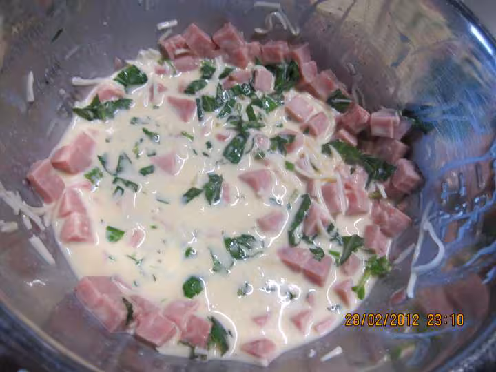 Quiche aux poireaux et jambon basilic