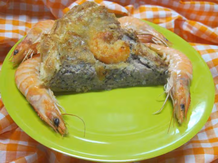 Quiche aux sardines et crevettes roses
