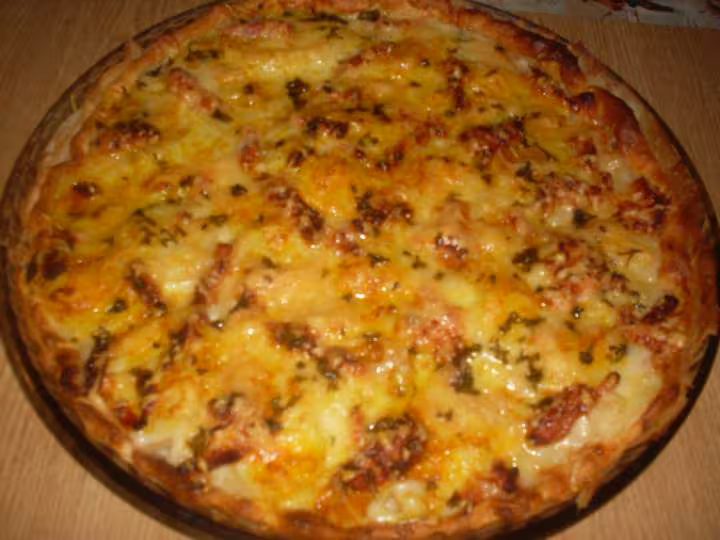 Quiche de p de terre lardons creme fraiche