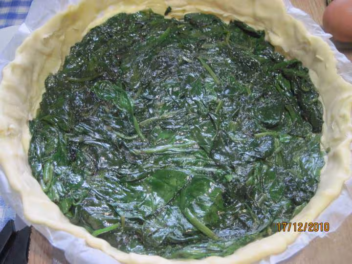 Quiche de pousses d epinards et saumon rose