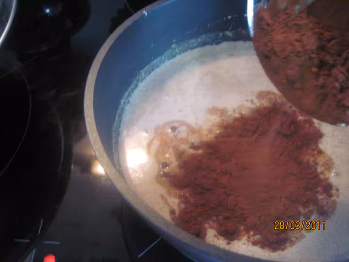 Ramequins a la semoule chocolat des de poires