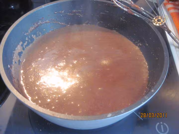 Ramequins a la semoule chocolat des de poires