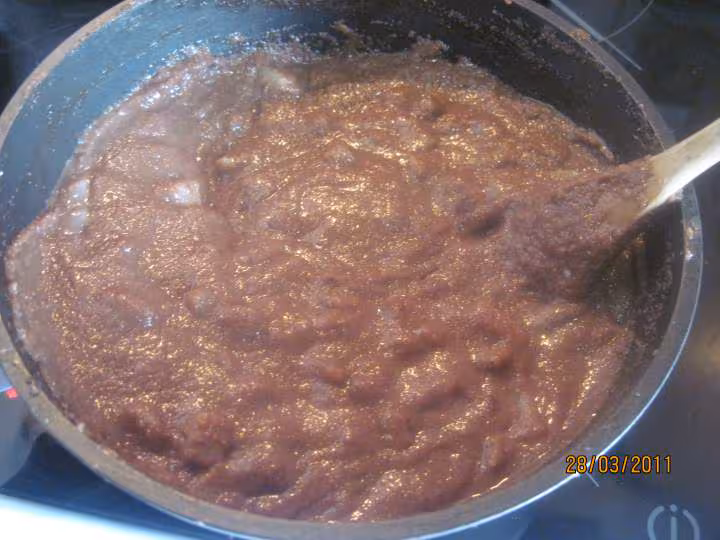 Ramequins a la semoule chocolat des de poires