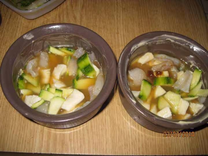 Ramequins aux restes poisson et courgette