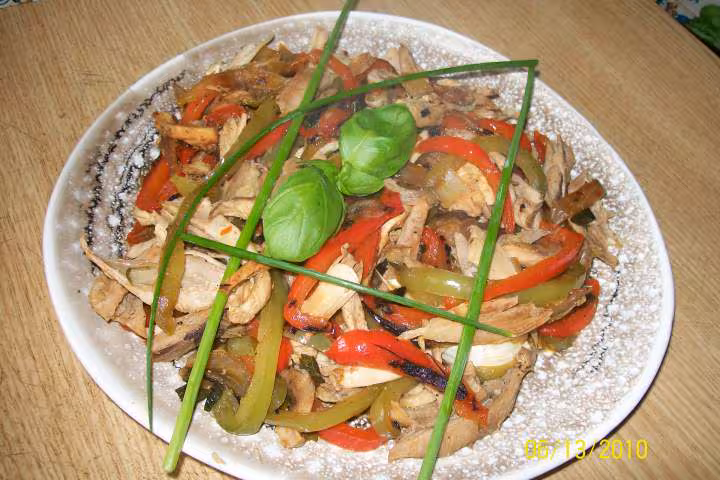 Reste de blancs de poulets aux poivrons