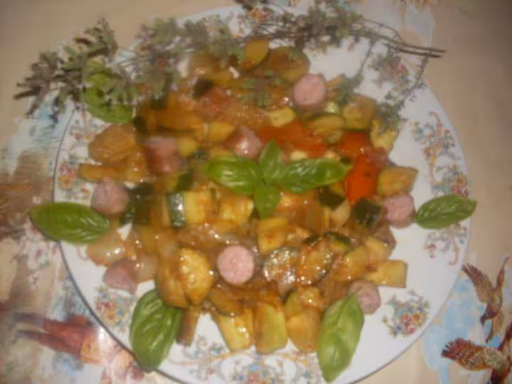Reste saucisses amp courgettes