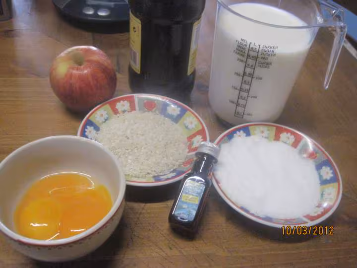 Riz au lait a la pomme et caramel