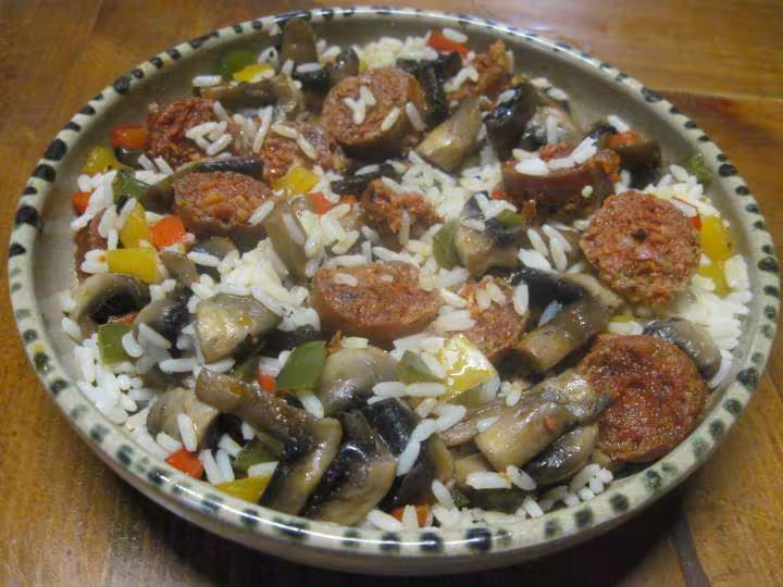 Riz aux legumes et chorizo