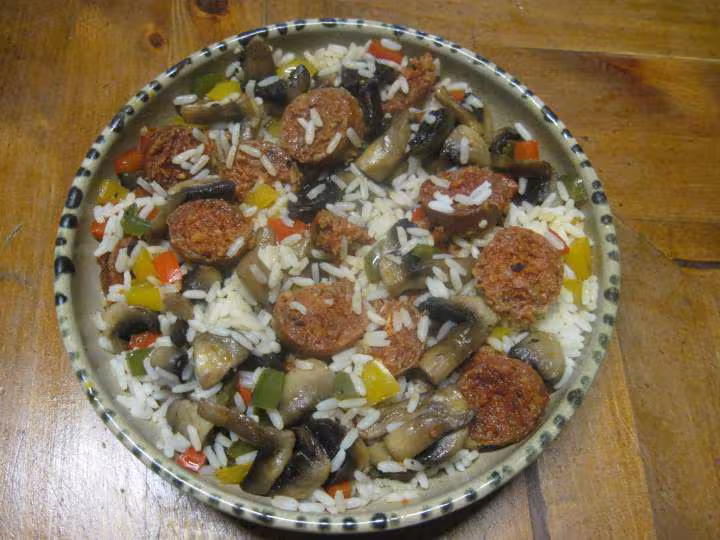 Riz aux legumes et chorizo