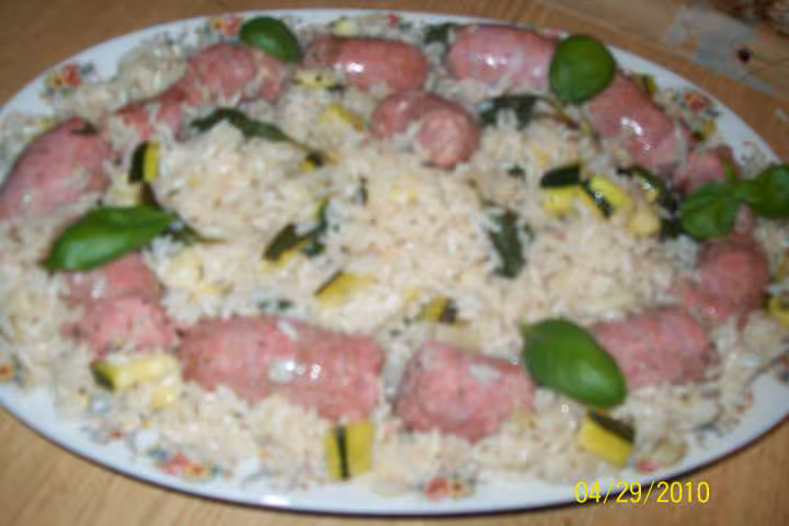 Riz aux saucisses toulouse basilic