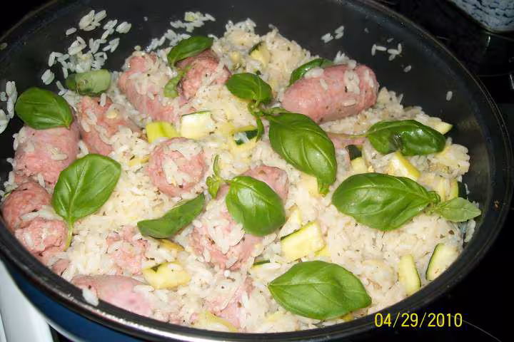 Riz aux saucisses toulouse basilic
