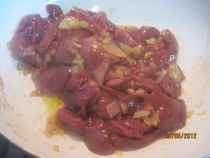 Rognons de porc aux champignons creme fraiche