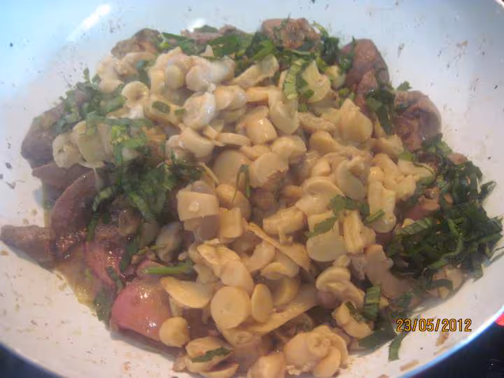 Rognons de porc aux champignons creme fraiche