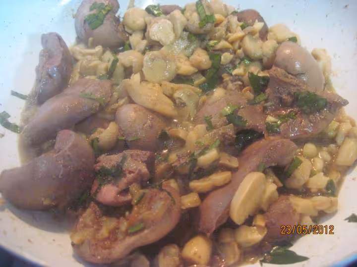 Rognons de porc aux champignons creme fraiche