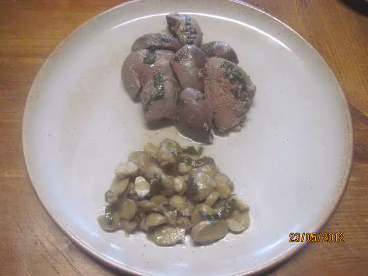 Rognons de porc aux champignons creme fraiche