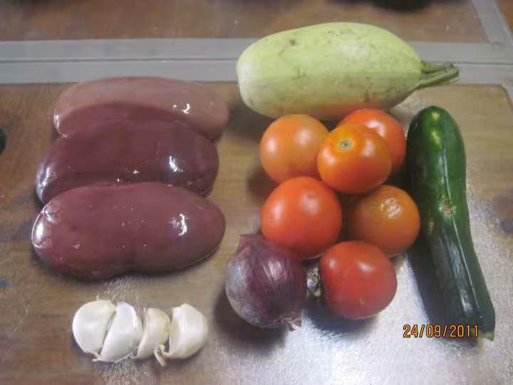 Rognons de porc aux legumes