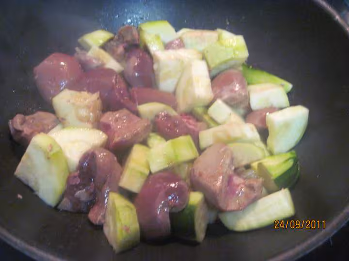 Rognons de porc aux legumes