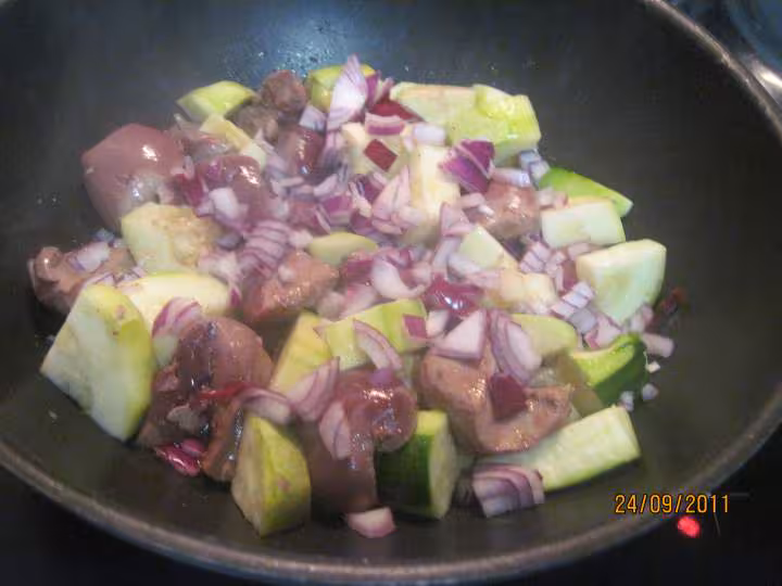 Rognons de porc aux legumes