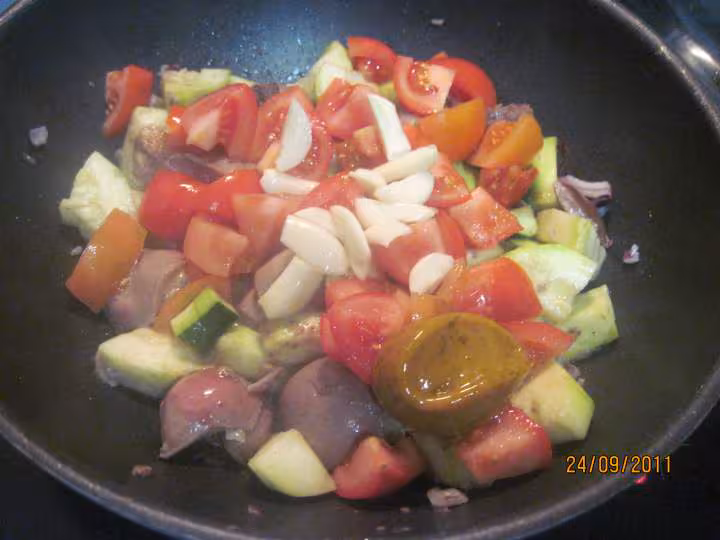Rognons de porc aux legumes