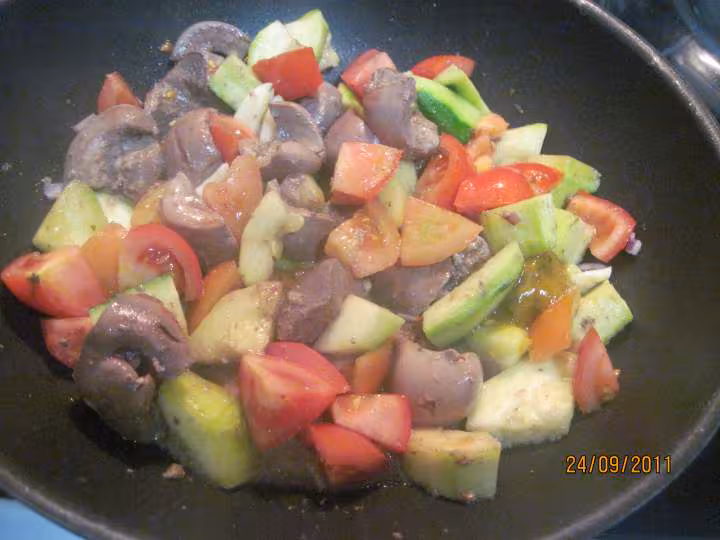 Rognons de porc aux legumes