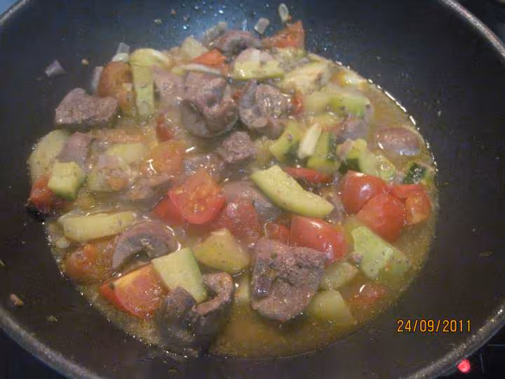 Rognons de porc aux legumes