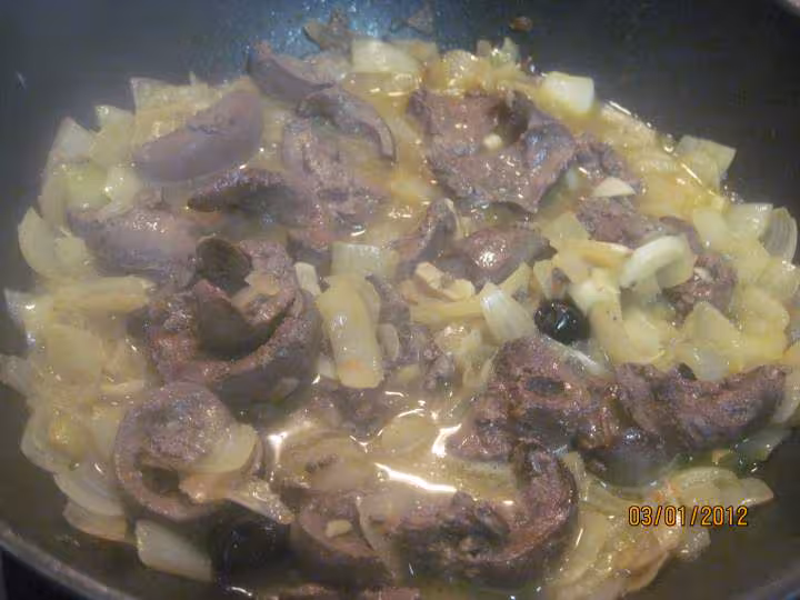 Rognons de porc aux oignons