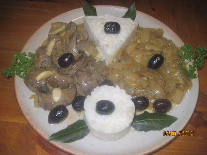 Rognons de porc aux oignons