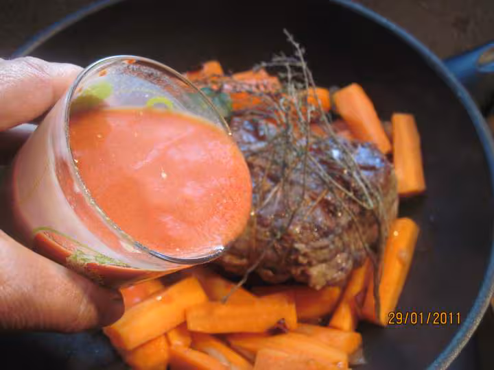Roti de boeuf a braisser s os aux carottes
