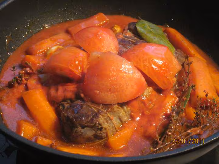 Roti de boeuf braisser s os aux carottes