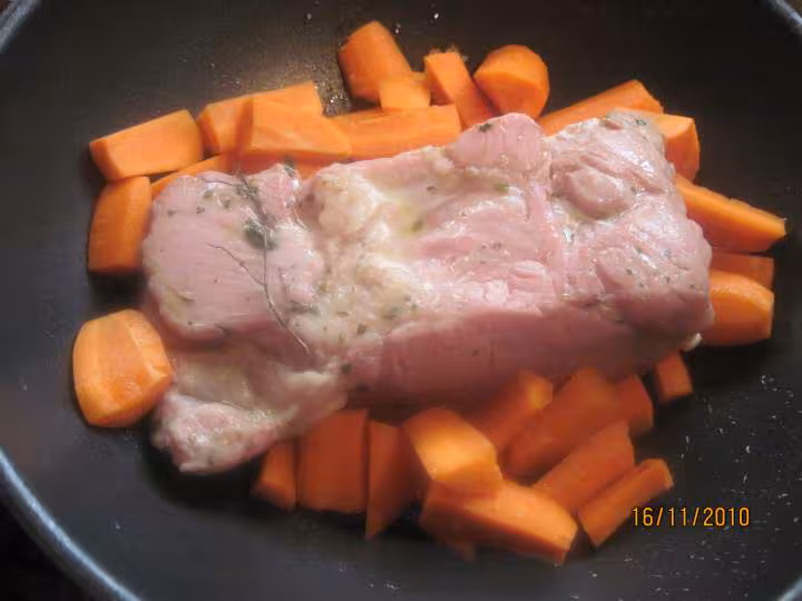 Roti de cote de porc au fenouil