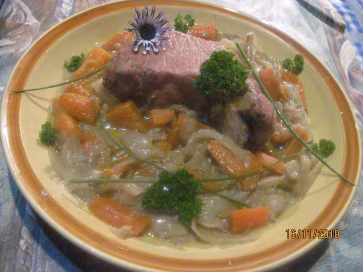 Roti de cote de porc au fenouil