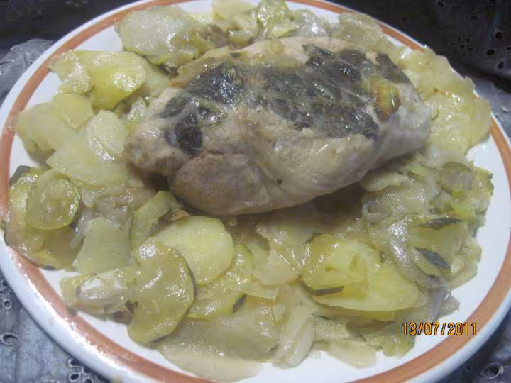 Roti de dinde au basilic a l etouffer de legumes
