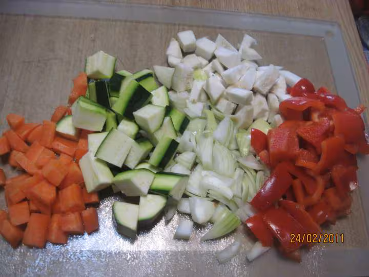 Roti de dinde aux legumes au wok