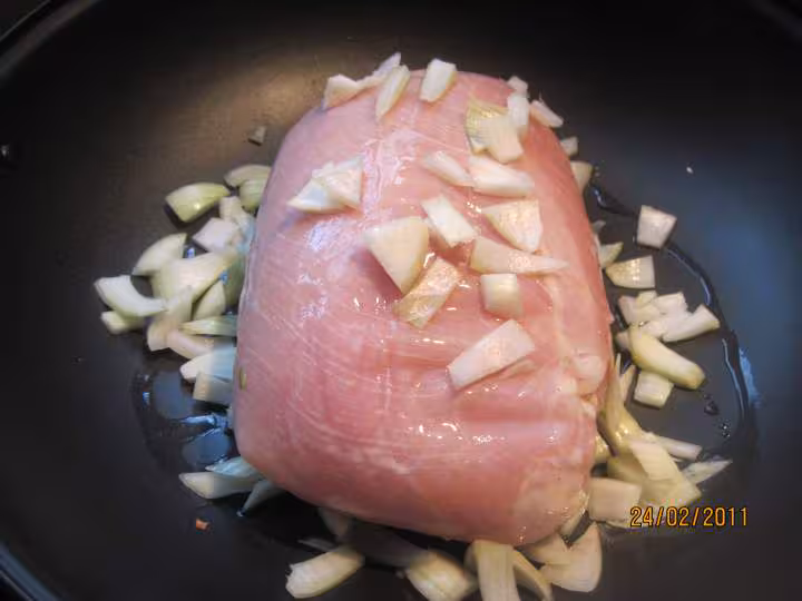 Roti de dinde aux legumes au wok