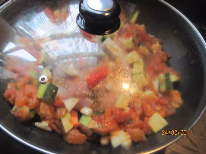 Roti de dinde aux legumes au wok