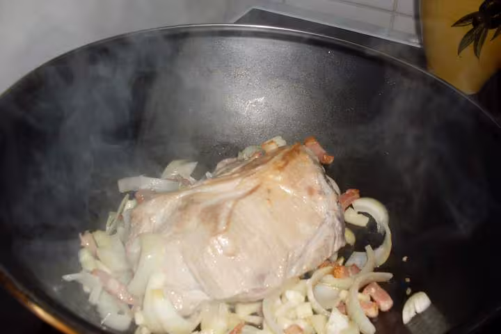 Roti de porc au curry coeurs de celeri