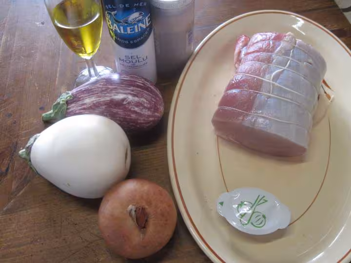 Roti de porc aux aubergines