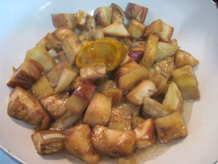 Roti de porc aux aubergines