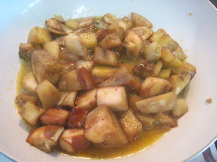 Roti de porc aux aubergines