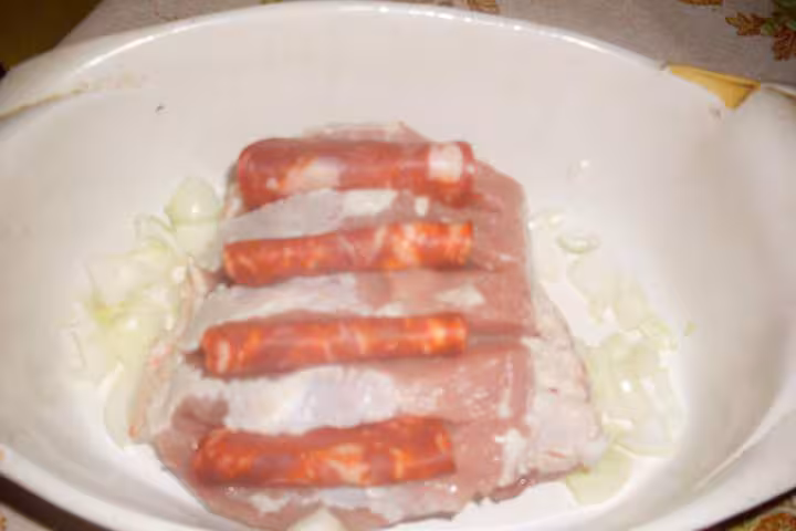 Roti de porc aux chorizo