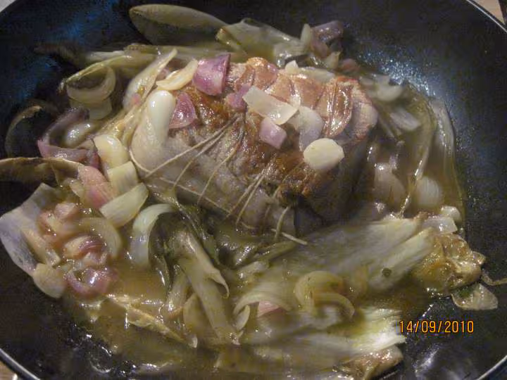 Roti de veau aux endives cuit a l etouffe