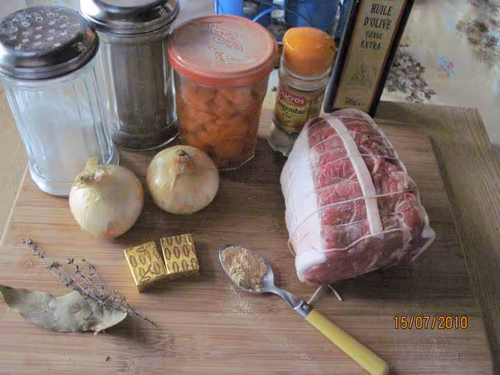 Roti de veau braise aux carottes