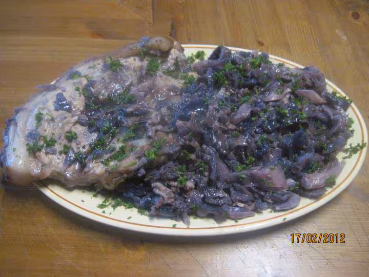Rouelle de porc au chou rouge a l etouffer