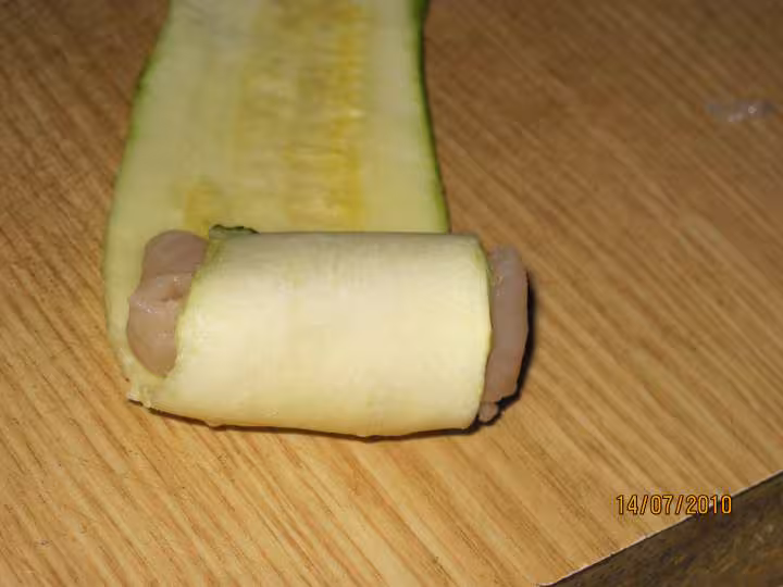 Rouleaux de courgettes aux blancs de poulet