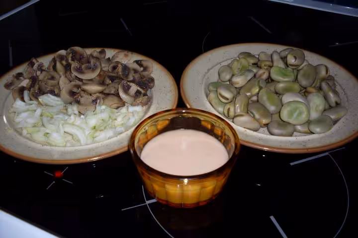 Salade de feves champignons