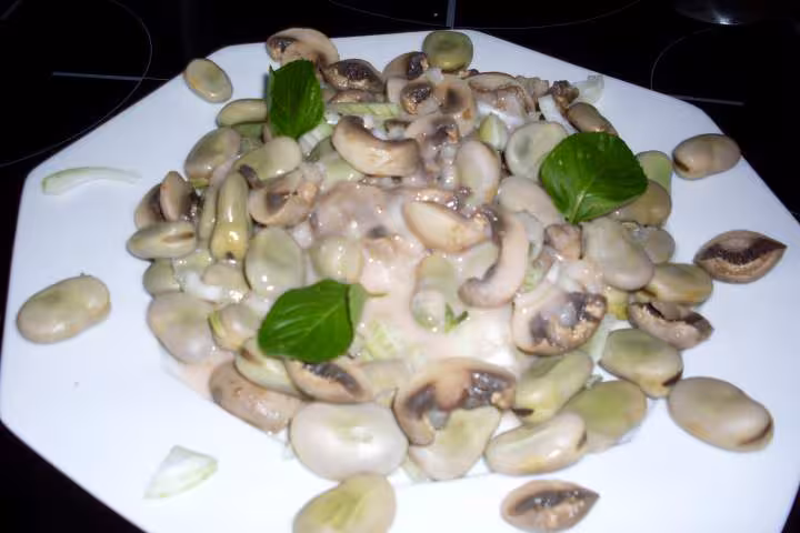 Salade de feves champignons