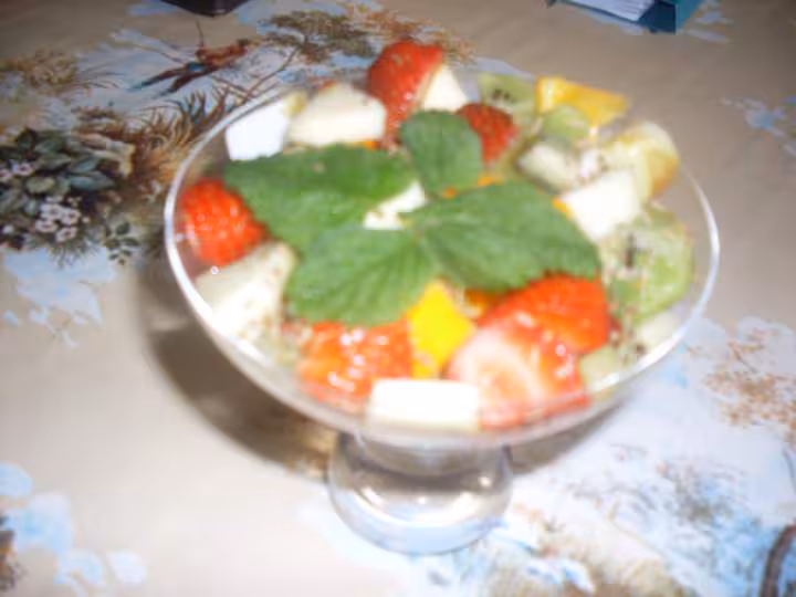 Salade de fruits frais aux vin blanc