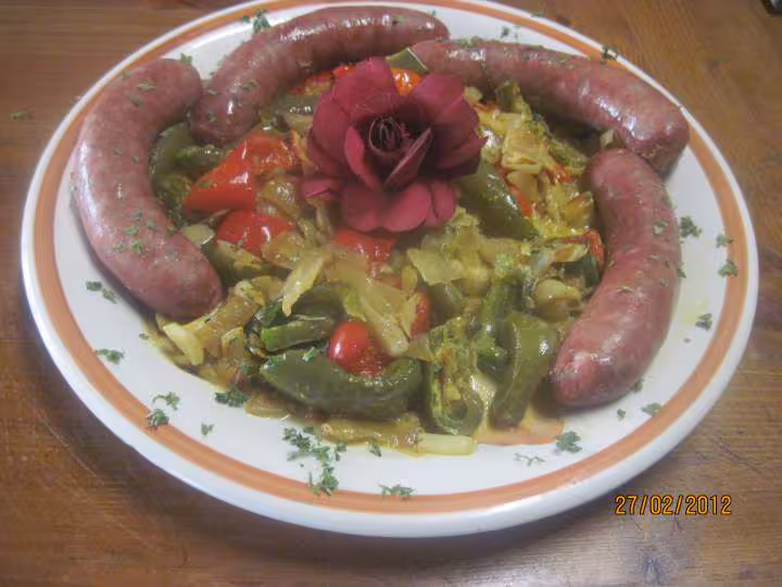Saucises de toulouse aux legumes