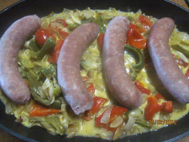 Saucises de toulouse aux legumes