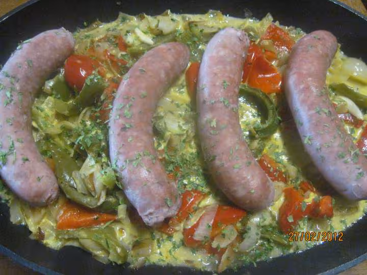 Saucises de toulouse aux legumes